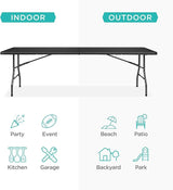 Best Choice Products 8ft Plastic Folding Table, Indoor Outdoor Heavy Duty Portable w/Handle, Lock for Picnic, Party - Photo 4