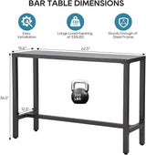 Outdoor Bar Table, Patio Console Pub Height Tables with Powder Coated Steel Frame - Photo 3