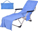 VOCOOL Double Layer Chaise Lounge Pool Chair Cover Beach Towel Fitted Elastic Pocket Won't Slide 85" L x 30" W-Royal - Photo 1