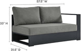 Modway Tahoe Aluminum 3-Piece Outdoor Patio Furniture Gray Charcoal - Photo 7
