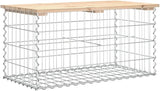Brown Solid Pine Wood Compact Garden Bench with Gabion Design for Outdoor Patio and Balcony Seating 4 Pieces - Photo 6