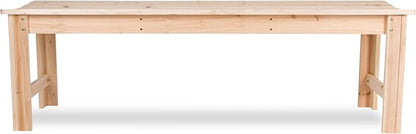 Shine Company Outdoor Wooden Backless Patio Garden Bench, 5 Ft, Natural