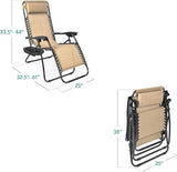 Best Choice Products Set of 2 Adjustable Steel Mesh Zero Gravity Lounge Chair Recliners w/Pillows and Cup Holder Trays - Photo 3