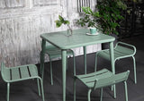 Modern Small Patio Table for Outdoor& Indoor Industrial Metal Bar Table Square Dinner Table for Small Space Working - Photo 6