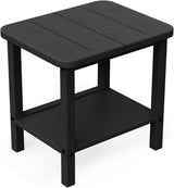 Patio Side Table, Outdoor HDPE Adirondack End Table for Patio,Outdoor Side Table for Backyard, Garden, Pool, Lawn,Black - Photo 1