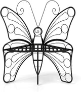 Outdoor Bench Patio Seating, Modern Butterfly Shaped Metal Garden Bench, Park Bench Outdoor Seating - Photo 4