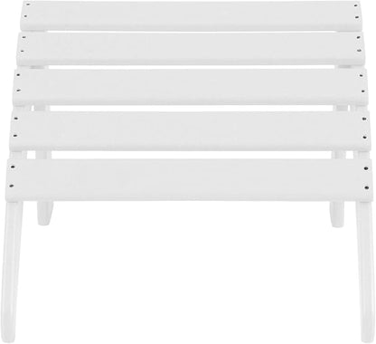 WO Home Furniture Adirondack Chair Outdoor Ottoman Set of 2 PCS Classic Patio Furniture (White)