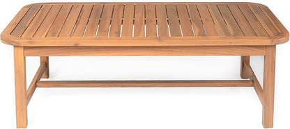 Christopher Knight Home Walla Patio Acacia Wood Coffee Table, Solid Wood Outdoor Table for Patio Furniture Set, Slat Panel Rectangular Top, Light Teak