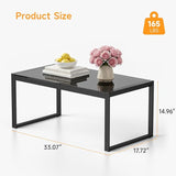 ONBRILL Rectangle Coffee Table with Tempered Glass Desktop - Photo 2