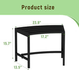 Metal Outdoor Curved Fire Pit Bench Set of 4, Fire Pit Seating Waterproof, Steel Backless Outside Tree Bench for Garden - Photo 3