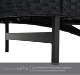 Grand patio Outdoor Lounge Chair Wicker 4-Position Adjustable Folding Aluminum Patio Chaise Lounge with Cushion Beige - Photo 7