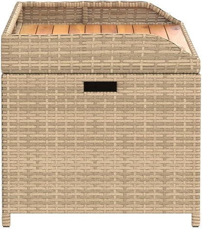 Storage Bench Mix Beige and Brown Outdoor Benches Yard Bench for Lawn Courtyard