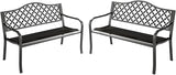 MFSTUDIO Outdoor Metal Bench Set of 2, 50" Black Outdoor Metal Garden Bench - Photo 1