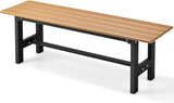 Giantex 2-Person Outdoor Bench Seat - Backless Patio Garden Bench, 47” Weatherproof Outside Chair with Slatted Seat - Photo 1