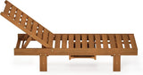 Furinno TIOMAN Outdoor Lounger, Malo Sun Lounge Chair with Tray, for Patio, Garden, Porch, Natural - Photo 5
