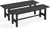 Giantex 2-Pack Outdoor Bench Seat - Backless Patio Garden Bench, 47” Weatherproof Outside Chair with Slatted Seat - Photo 1