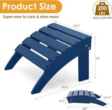 IVY&LANE Outdoor Adirondack Ottoman | Folding | HDPE | Blue | All Weather - Photo 3