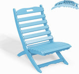 GREENVINES Folding-Xavier-Chair | Wave | Portable Adirondack-Chairs | HDPE Plastic | All Weather Fire-Pit Chair | Arctic - Photo 1