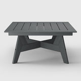 WestinTrends Avalon Modern Low Outdoor Patio Square HDPE Coffee Table, Gray - Photo 6