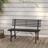 Garden Bench Deck Bench Patio Bench 43.3" Steel Black - Photo 1
