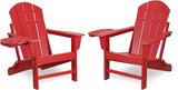 FOOWIN Folding Adirondack Chair Set of 2, HDPE Adirondack Chairs with Cup Holder - Photo 1