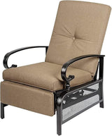 Incbruce Outdoor Lounge Chair Patio Furniture Adjustable Recliner with Retractable Steel Frame and Removable Thick - Photo 1