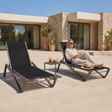 Outdoor Chaise Lounge Chair Set of 2 with Side Table, 5-Position Adjustable Patio Lounge Chair with Aluminum Frame - Photo 1