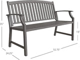 Grand patio 52" Farmhouse Outdoor Bench, Garden Benches with Rust Free Metal Powder Coated Frame and Aluminum Backrest - Photo 8