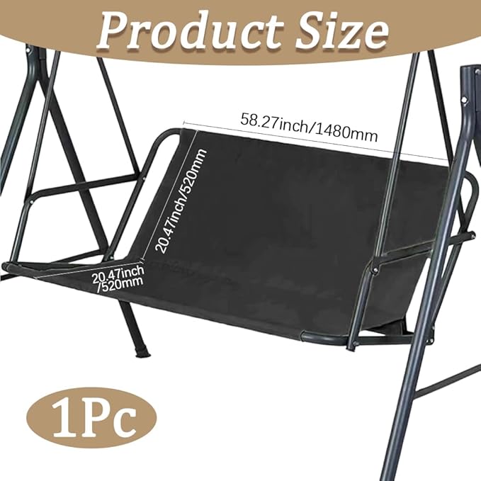 GORGECRAFT 58"x20"x20" Swing Seat Cover Replacement Swing Chair Bench Cover Patio Swing Seat Cover Replacement 600D - Photo 2