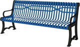 COATEDOUTDOORFURNITURE Heavy-Duty Outdoor Bench Thermoplastic Coated, Slatted Steel, Commercial-Grade Garden Bench - Photo 1