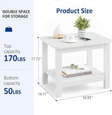 18" Outdoor Side Table, 2-Tier Patio Side Table, Weather Resistant, Easy Assembled - Photo 3