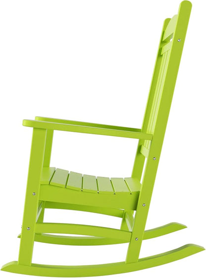 WestinTrends Malibu 3-Piece Set Outdoor/Patio Rocking Chairs (2 Seater), Lime
