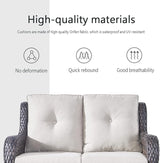 Belord Wicker Furniture 4 Pieces Outdoor Patio Furniture Set Patio Loveseat Sofa Set with Wicker Chairs and Coffee Table - Photo 8