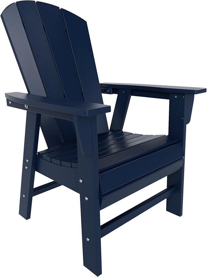 WO WESTIN OUTDOOR HDPE Laguna Adirondack Casual Patio Dining Chair,Navy Blue
