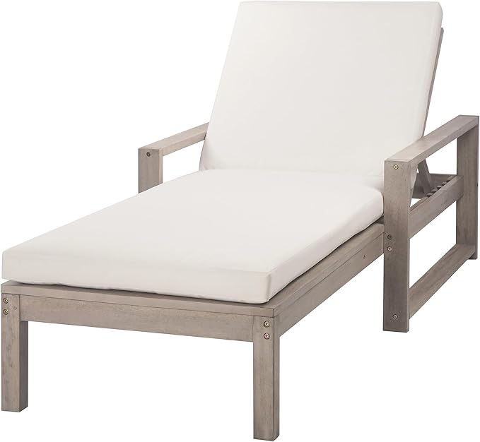 Outdoor Lounge Chairs, 6-Position Patio Chaise Lounge with Cushion & Adjustable Backrest for Backyard, Deck - Photo 8