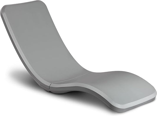 GoSports Coast Modern in Pool Lounge Chair - Waterproof & Weighted Chaise Lounger - Outdoor Pool Furniture for Patio or in Baja Shelf - Gray