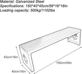 Durable Metal Outdoor Garden Bench, 1102 Lb Capacity, Stylish Patio Seating for Yards, Porches, Parks - Photo 2