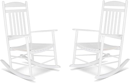 Shine Company Set of 2 Maine Wood Rocking Chairs, 2-Pack, White