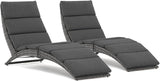 JOIVI Patio Chaise Lounge Chairs Sets, 2 Pieces Cushioned Patio Adjustable Chaise Lounge - Photo 1