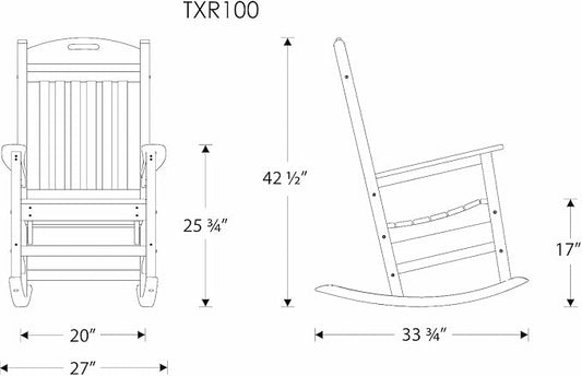 Trex Outdoor Furniture by Polywood Yacht Club Rocker Chair, Vintage Lantern (TXR100VL)