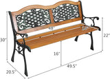 JHshop Patio Garden Bench 49" Outdoor Loveseat Chairs, Patio Park Bench, Outdoor Garden Bench - Photo 3