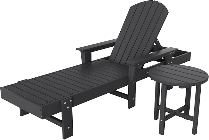 WestinTrends Dylan 2 Piece Adirondack Reclining Chaise Lounge with Arms Gray