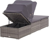Sun Lounger with Canopy and Cushion - Photo 6