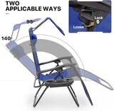 MoNiBloom Patio Zero Gravity Chair Outdoor Recliner Lounger with Canopy Shade and Foot Rest, Cup Holder, 330lbs Capacity - Photo 6