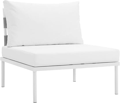 Modway EEI-2600-WHI-WHI Harmony Outdoor Patio Aluminum, Armless Chair, White White