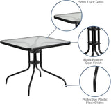 Flash Furniture Barker 31.5" Square Indoor/Outdoor Tempered Glass Metal Frame Side Table - Photo 4