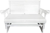 Fortune Candy Patio Glider with Cup Holders, High Roll Back and Deep Contoured Seat,Heavy Duty 800 Lb (White, 2-Seater) - Photo 8