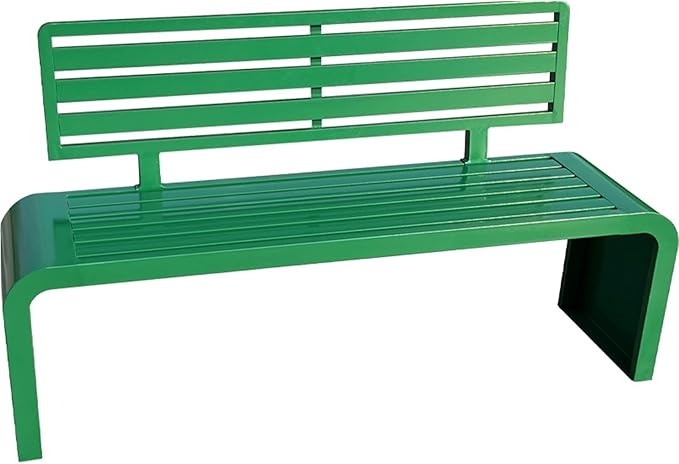 Outdoor Bench, All Weather Garden Bench, Metal Bench with Backrest, Park Patio Bench for Garden, Porch and Backyard(Green,100cm/39.3in)