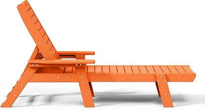 WestinTrends Malibu Poly Reclining Chaise Lounge (Set of 2) Orange