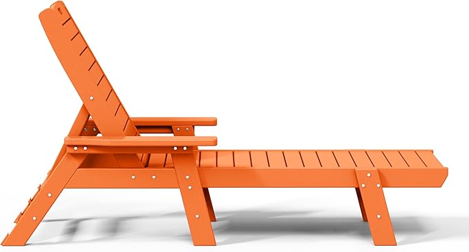WO WESTIN OUTDOOR HDPE Laguna Poly Reclining Chaise Lounge, Orange